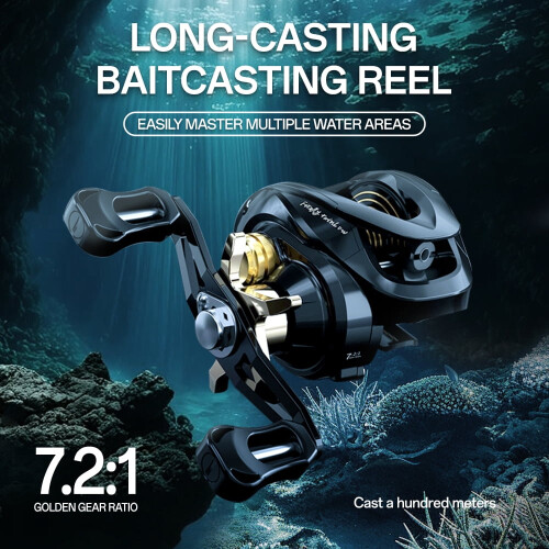 Μηχανισμός Baitcasting με 18+1 BB, Μαγνητικό Φρένο, Αναλογία Ταχυτήτων 7.2:1 – Συμβατό με 2