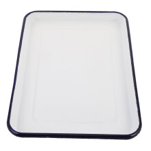 Moule à pâtisserie rectangulaire en émail blanc 35,5 x 25 cm