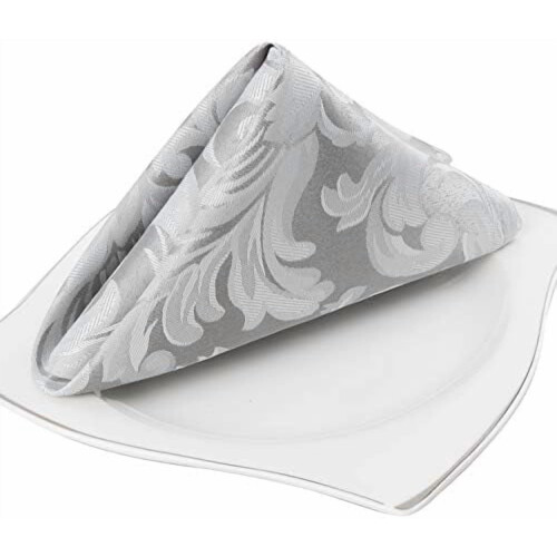 Slub polyesterservetter med spetskant, 6-pack