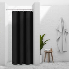 Black Stall Shower Curtain Liner 36"x72", Waterproof PEVA, 3 Magnets & Metal Grommets – Compatible with Small Bathroom Stalls