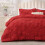Red King Comforter Set Boho Pintuck 3-Piece 1