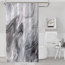 Zwart-wit marmeren douchegordijn 36x72 inch