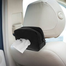 Porta-lenços Worgeous para banco traseiro de carro, organizador para guardanapos de viseira, preto.