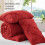 Red King Comforter Set Boho Pintuck 3-Piece 6