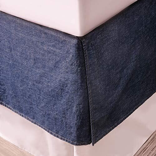 Denim Bed Skirt with 18" Drop – Queen Size 1