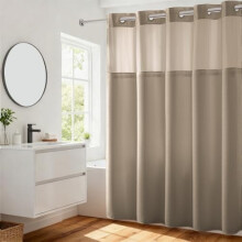 Nehéz, akasztók nélküli, pontozott, gofrimintás zuhanyfüggöny patentbetéttel - 71 szélesség x 74 magasság, hotelszobai minőségű,