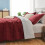 Queen Comforter Set Reversible Burgundy Microfiber 7-Piece 5