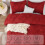 Red King Comforter Set Boho Pintuck 3-Piece 4