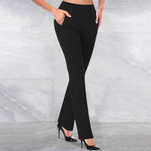Women's Yoga Dress Pants 2024 Tummy Control Workout Bootleg Leggings Stretchy Office Casual Pants with Pockets