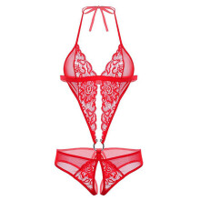 Body de lencería sexy para mujer 2025. Sujetador, mono, bragas, ropa interior, monos para juegos de rol, color rojo.