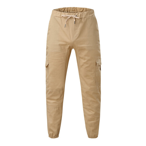 Men's Relaxed Fit Cargo Pants Cargo Pant Solid Khaki Xl 2