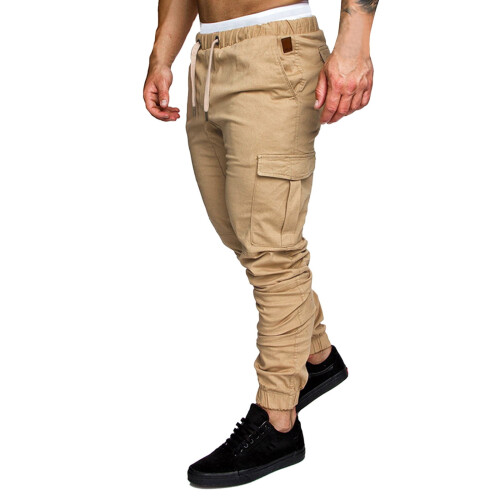 Men's Relaxed Fit Cargo Pants Cargo Pant Solid Khaki Xl 1