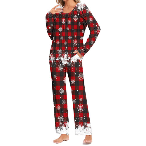 Γυναικείο σετ πιτζάμας Cozy Christmas με στρογγυλή λαιμόκοψη, μακρυμάνικο, κομψό σετ 1