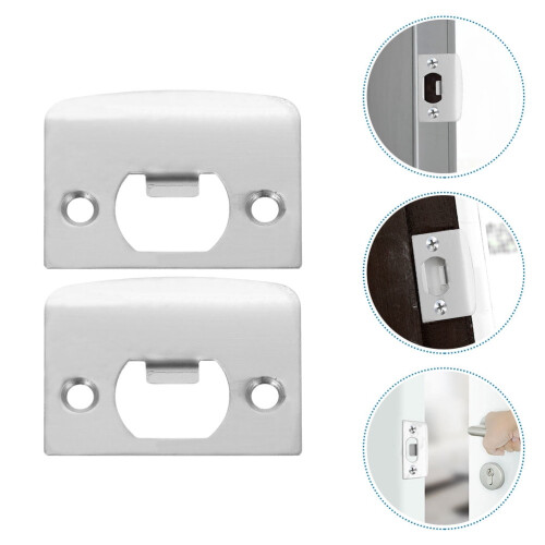 FRCOLOR deadbolt protector Deadbolt Plate Stainless Steel for Doors Exterior Doors 2pcs