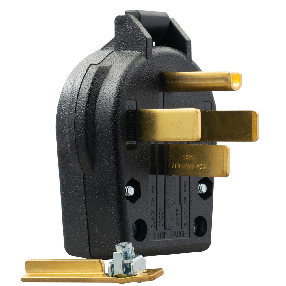 Nema 14-30P & 14-50P 4-Prong Dryer/Range Plug, 30A/50A, 125/250V, Ul-Listed, Heavy-Duty, Grounding, 3-Pole 4-Wire 9110895502549