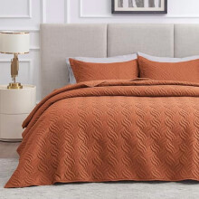 Ensemble de courtepointe pour lit double/queen avec taies d'oreiller, polyester léger,