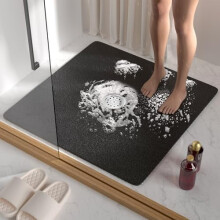 Alfombrilla de ducha cuadrada antideslizante de PVC de 27x27 pulgadas con desagüe.