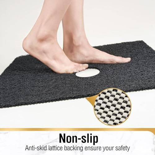 Tapete de Chuveiro Quadrado Antiderrapante 27x27 Polegadas em PVC com Dreno 2