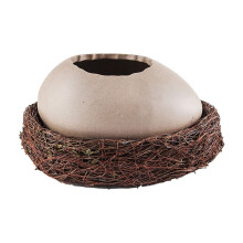 3in Small Cute Creative Bird'S Nest Decorations Dessert Bowl Eggshell Ostrich Egg Shaped Ceramic Bowl Cold Drink Barbecue Restaurant Tableware