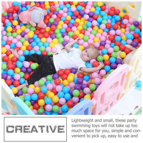 100pcs Round Plastic Ball Pit Balls Assorted Colours 1