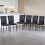 (Black(PU), 6 pcs) 4/6 Dining Chairs High Back Velvet/PU Office 1
