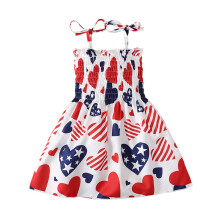 Kinderjurkjes voor baby meisjes, strandjurkjes 2025, casual mouwloze prinsessenjurk met Amerikaanse vlag, zomerjurk