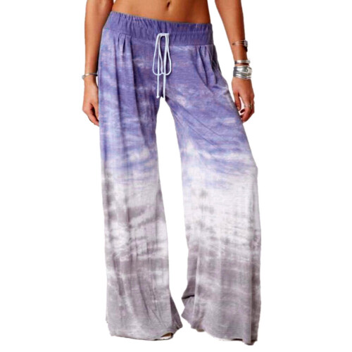 Γυναικεία παντελόνια μόδας, casual, χαλαρά, ντεγκραντέ, tie-dye, τυπωμένα, γιόγκα, 1
