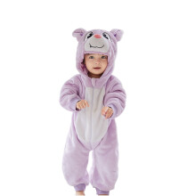 Mono unisex de franela suave para recién nacidos y niños pequeños, mono con capucha y manga larga, morado, 12-18 meses, disfraz para juegos de rol.