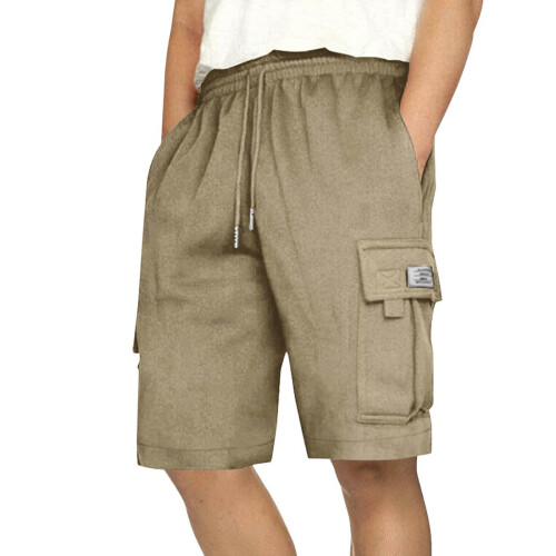 Ανδρικό σορτς cargo, casual, μονόχρωμο, παντελόνι, αθλητικό σορτς γυμναστικής με τσέπη,