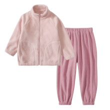 Kinder-Fleece-Trainingsanzug-Set, Winterwarmes Langarmshirt und Hose, Zweiteiliges Outfit für Jungen und Mädchen