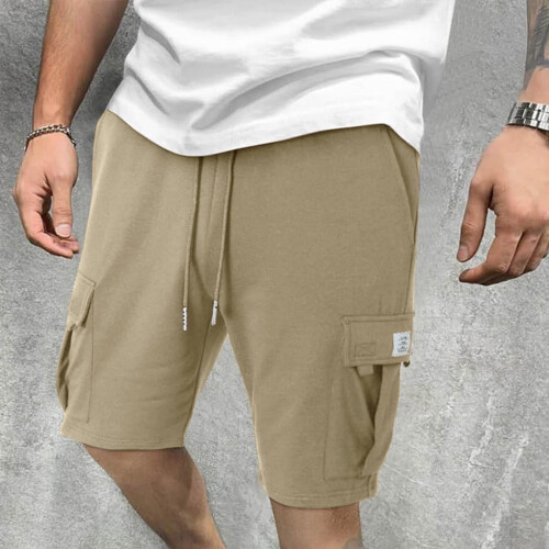 Σορτς για άνδρες Casual Μονόχρωμο Παντελόνι με Κορδόνι στη Μέση Αθλητικό Σορτς 2