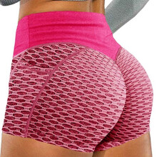 2025, Naisten Scrunch Butt Lifting -joogashortsit taskuilla, vatsaa tukevat korkeavyötäröiset peppushortsit, teksturoidut leggingsit