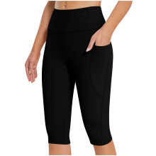 Capri nohavice pre ženy s vysokým pásom, naťahovacím elastickým pásom, elegantným, ležérnym, elastickým capri nohavicami s vreckami,