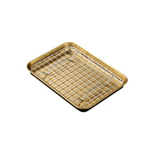 Stainless Steel Rectangular Baking Tray, Food Storage & Cooling Rack – Compatible with Standard Ovens