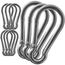 10-Pack 5.5" Spring Snap Hooks, 1350 lbs Capacity Heavy-Duty Carabiners for Hammock, Swing, Gym, Boating – Compatible with 12mm/1/2" Chain