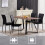 (Black(PU), 4 pcs) 4/6 Dining Chairs High Back Velvet/PU Office 5