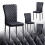 (Black(PU), 4 pcs) 4/6 Dining Chairs High Back Velvet/PU Office 6