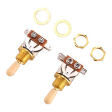 Metric 3 Way Short Straight Guitar Toggle Pickup Selector For Electric Guitar,Gold & beige(Pack Of 2)