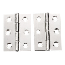 SODIAL(R) 2pcs Acier inoxydable 2 pouces 4.4x3.1cm Porte de Cabinet Charnieres Quincaillerie