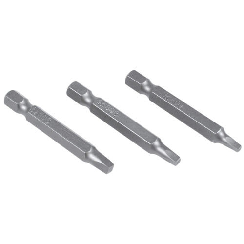 3Pcs 50Mm 1/4 Inch Hex Square Bits Square  Screwdriver Bits S2 Alloy Steel Magnetic Screwdriver Bits Set Hand Tools