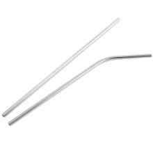 100 St Metallhalm Kan åTeranväNdas 304 DricksvattenröR i Rostfritt StåL 215 Mm X 6 Mm BöJda SugröR och 50 Raka SugröR