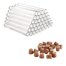 Lot de 40 Tubes à Essai en Plastique avec Bouchons 20Ml Tubes à Essai pour Fleurs,Pour DIY  Bonbons Liquides ÉPices Fleurs,150X16Mm