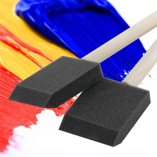 Conjunto de PincéIs de Pintura com Cabo de Madeira de Esponja de Espuma de 2 Polegadas de 50 PeçAs, óTimo para AcríLicos, Manchas, Vernizes, 1