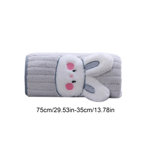 Πετσέτα Fleece με σχέδιο κουνελιού από κοράλι 75x35εκ. γκρι 2