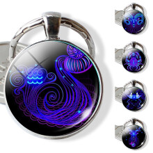 Μπρελόκ opvise Exquisite12Constellation Design Γυάλινη τσάντα μπρελόκ για δώρο Υδροχόος