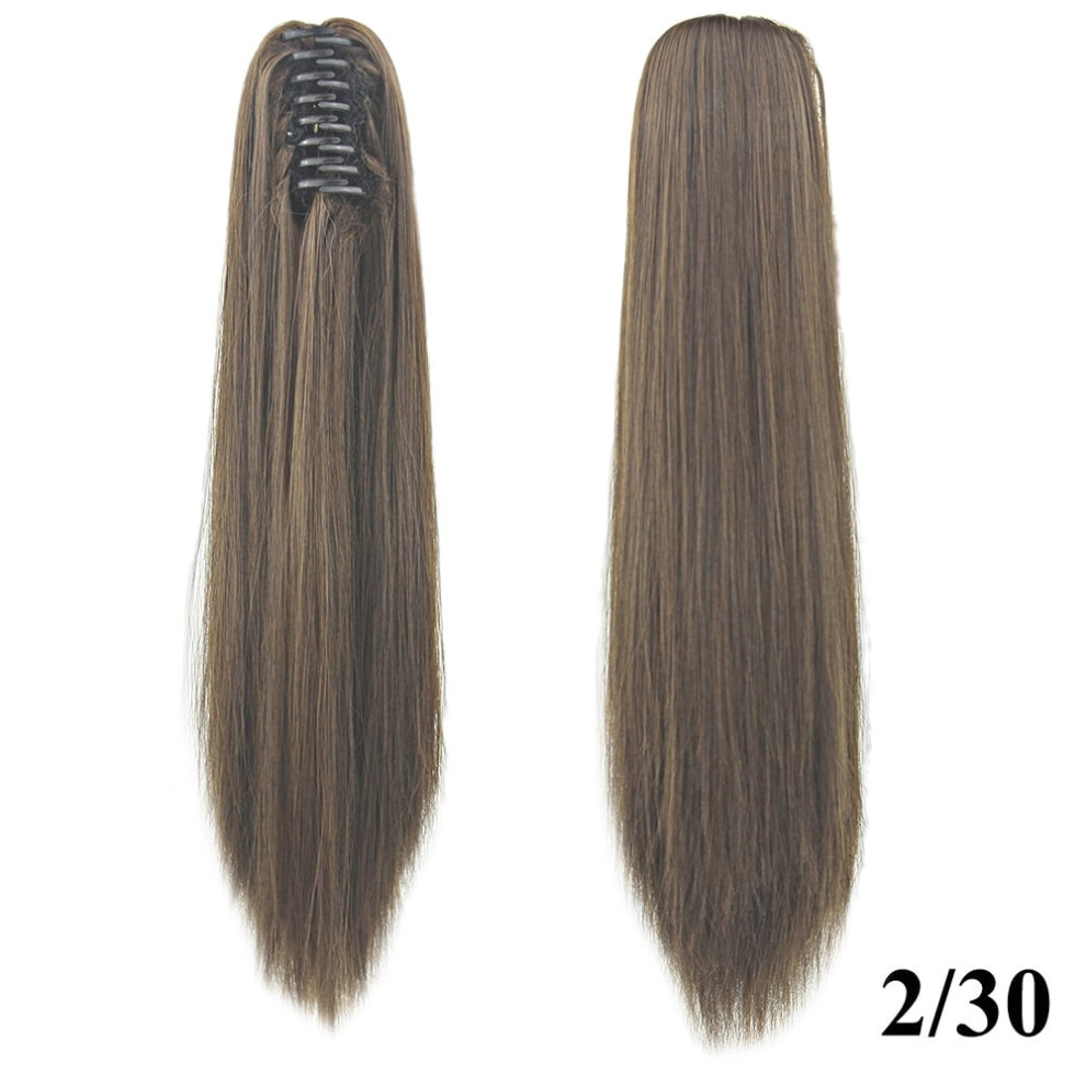 Unisex Synthetic Fiber Claw Clip-In Ponytail Wig Long Straight Hair Extension Hairpiece