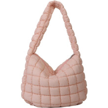 Bolsa Tote Acolchoada Feminina Grande de Ombro, Bolsa Hobo Puffy com Pregas, Bolsa Transversal em Nylon Acolchoado com Efeito Nuvem 2023