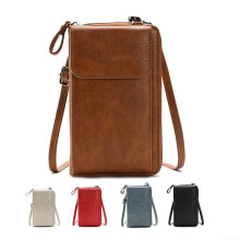 Klein crossbody telefoontasje voor dames, handtas van PU-leer met kaartsleuven