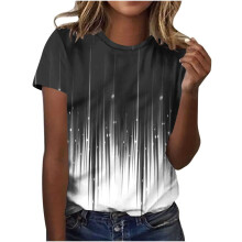 Camisetas de cuello redondo con estampado floral retro para mujer | Camisetas básicas de mezcla de poliéster y elastano | Disponibles en tallas