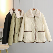 Manteau matelassé uni grande taille pour femme, sans capuche, col cranté, veste trench chaude avec poches, blanc, XXL